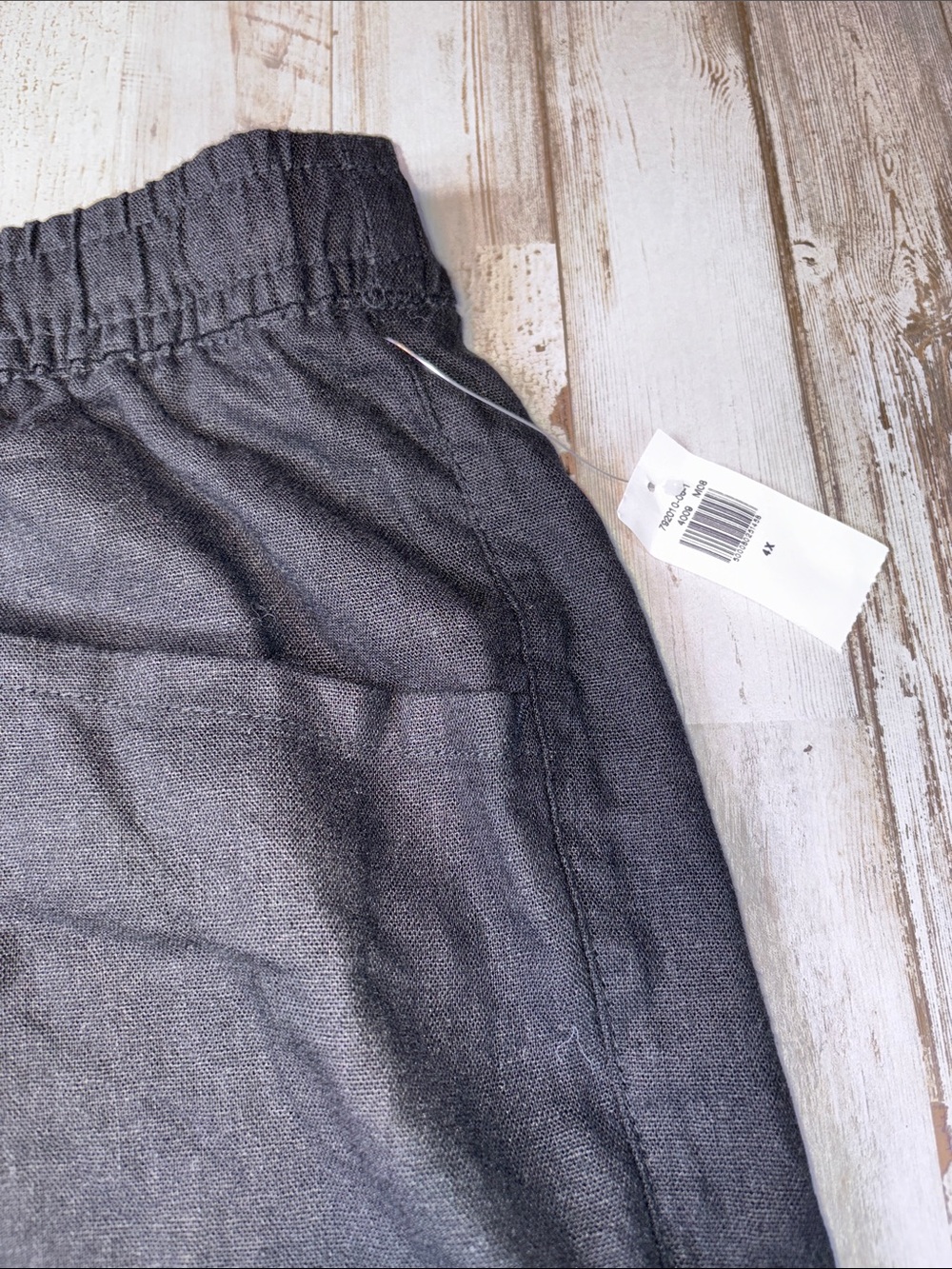 Old Navy Linen High-rise Black  Drawstring Shorts plus size 4X NWT! - Picture 2 of 13